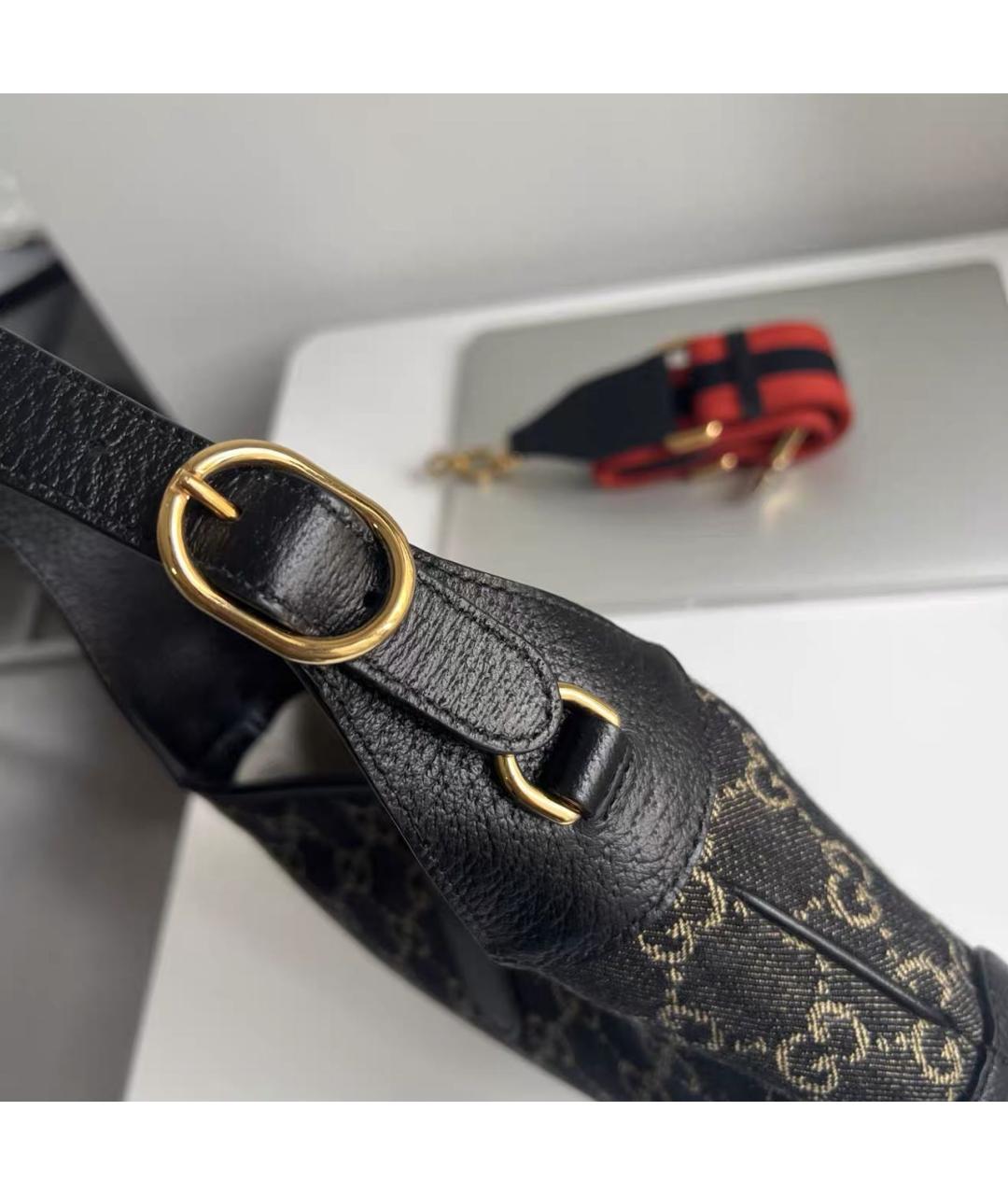 GUCCI Черная кожаная сумка с короткими ручками, фото 4