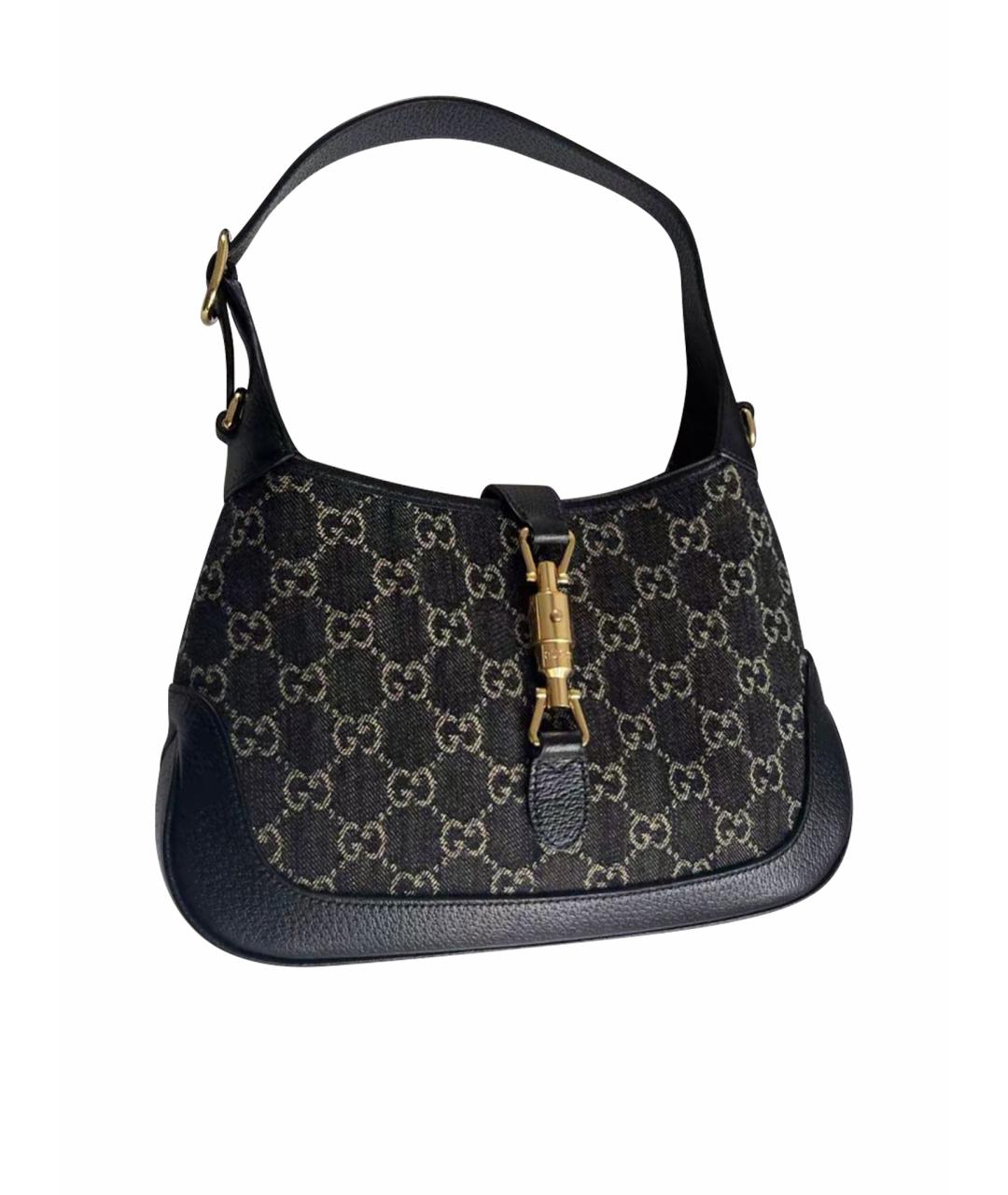 GUCCI Черная кожаная сумка с короткими ручками, фото 1