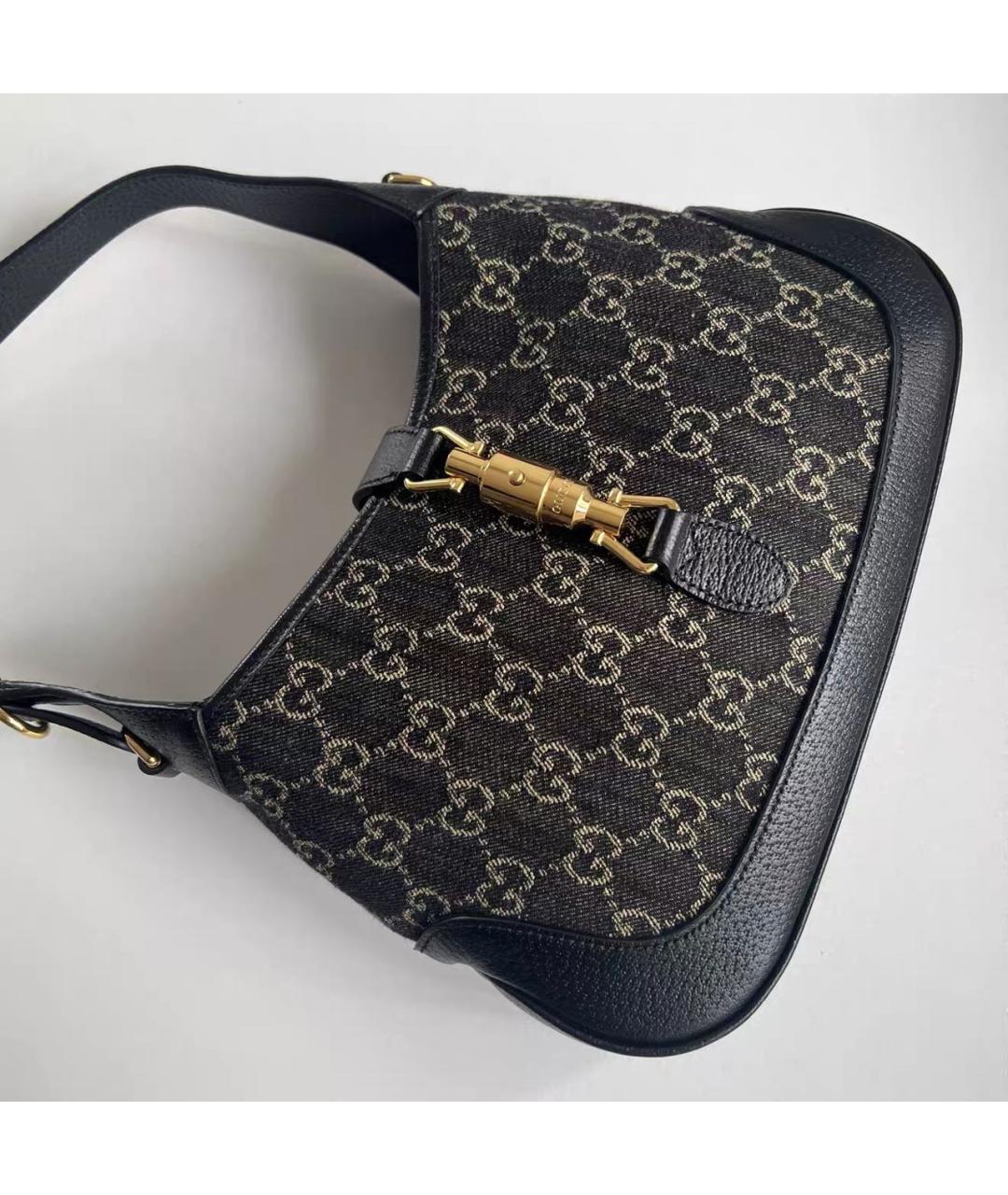 GUCCI Черная кожаная сумка с короткими ручками, фото 2