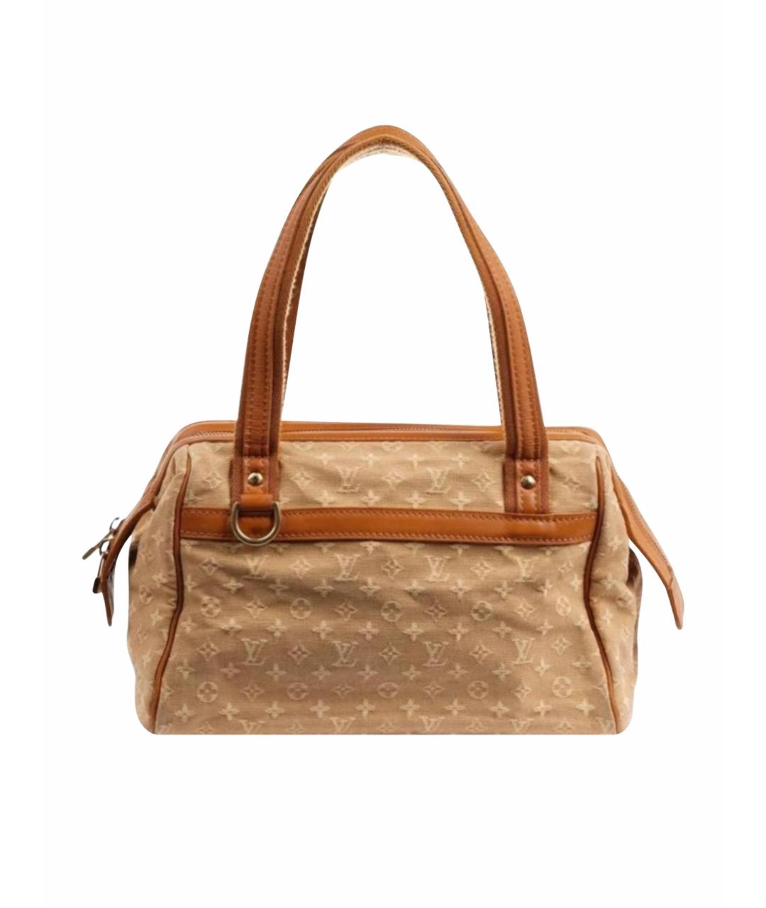 LOUIS VUITTON Бежевая тканевая сумка с короткими ручками, фото 1