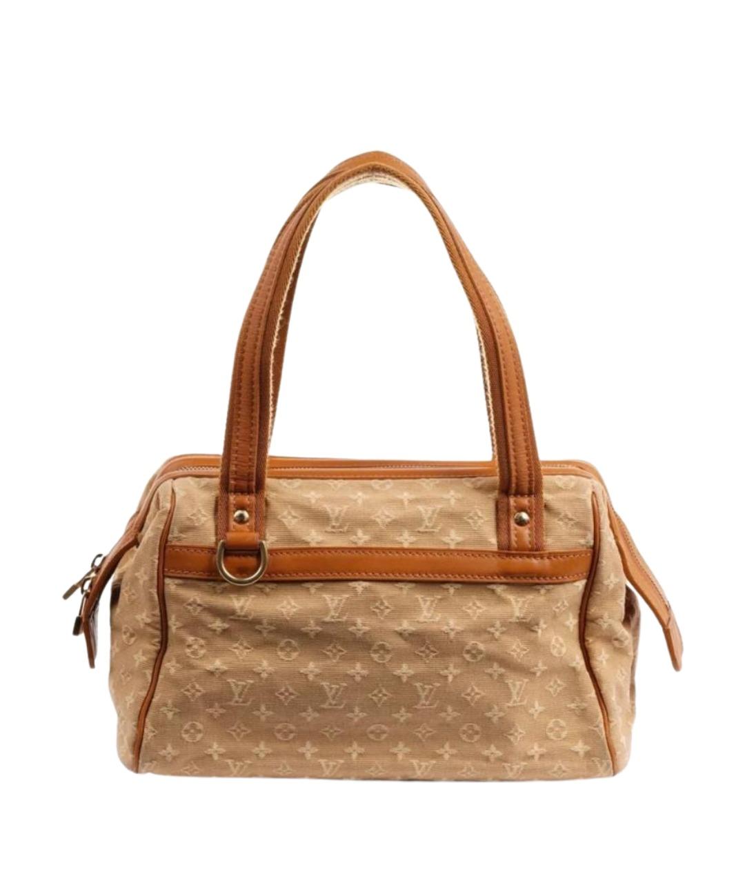 LOUIS VUITTON Бежевая тканевая сумка с короткими ручками, фото 8