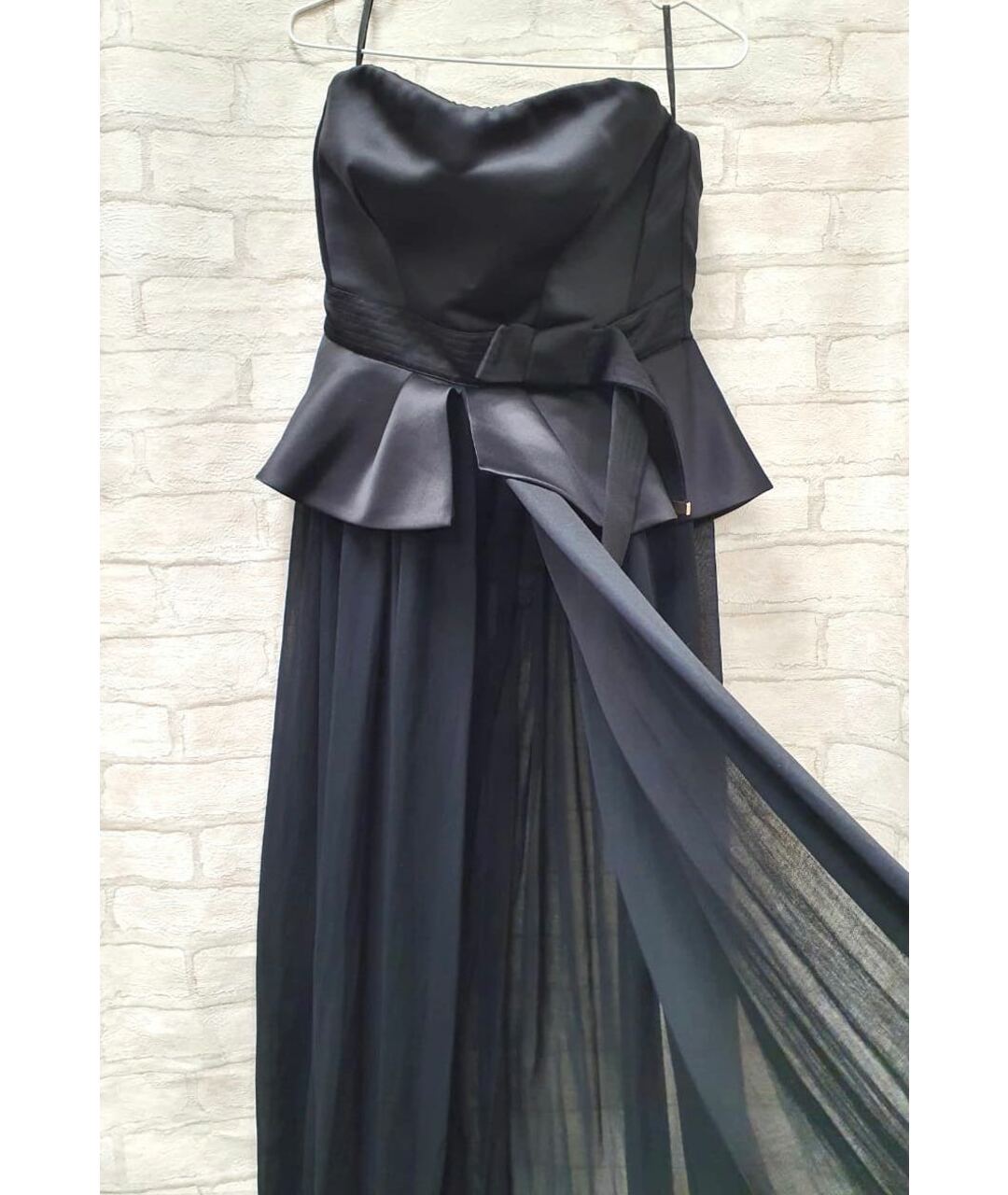 ELISABETTA FRANCHI Черное полиэстеровое вечернее платье, фото 4