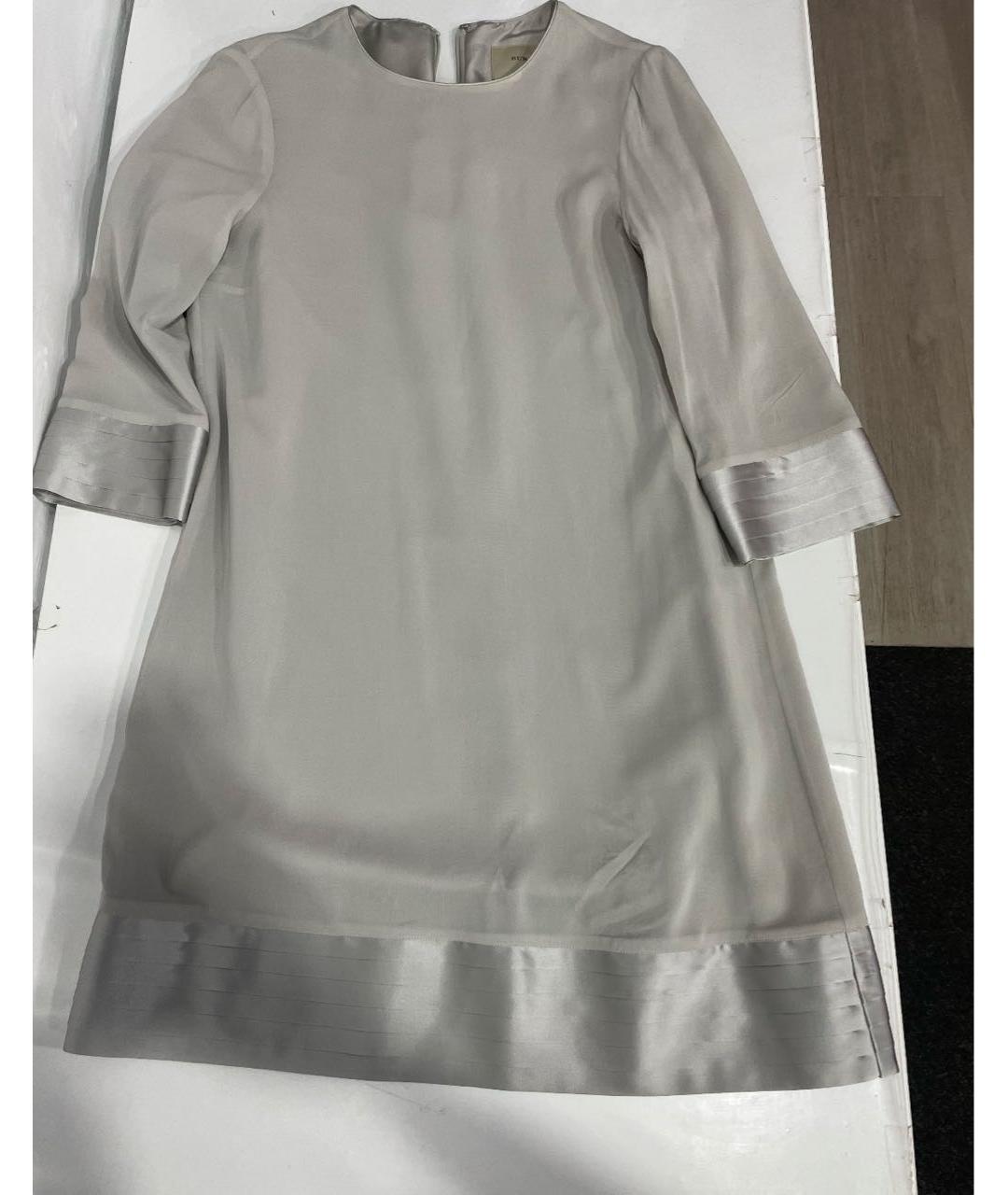 BURBERRY Серое хлопковое повседневное платье, фото 6