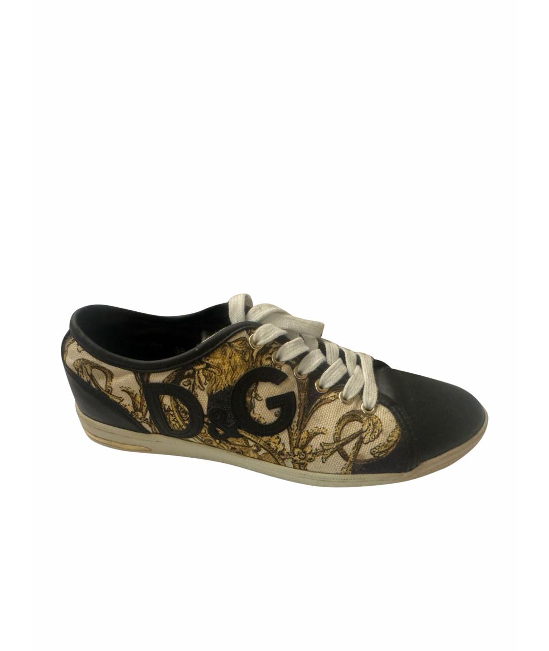 DOLCE&GABBANA Синие кожаные кеды, фото 1