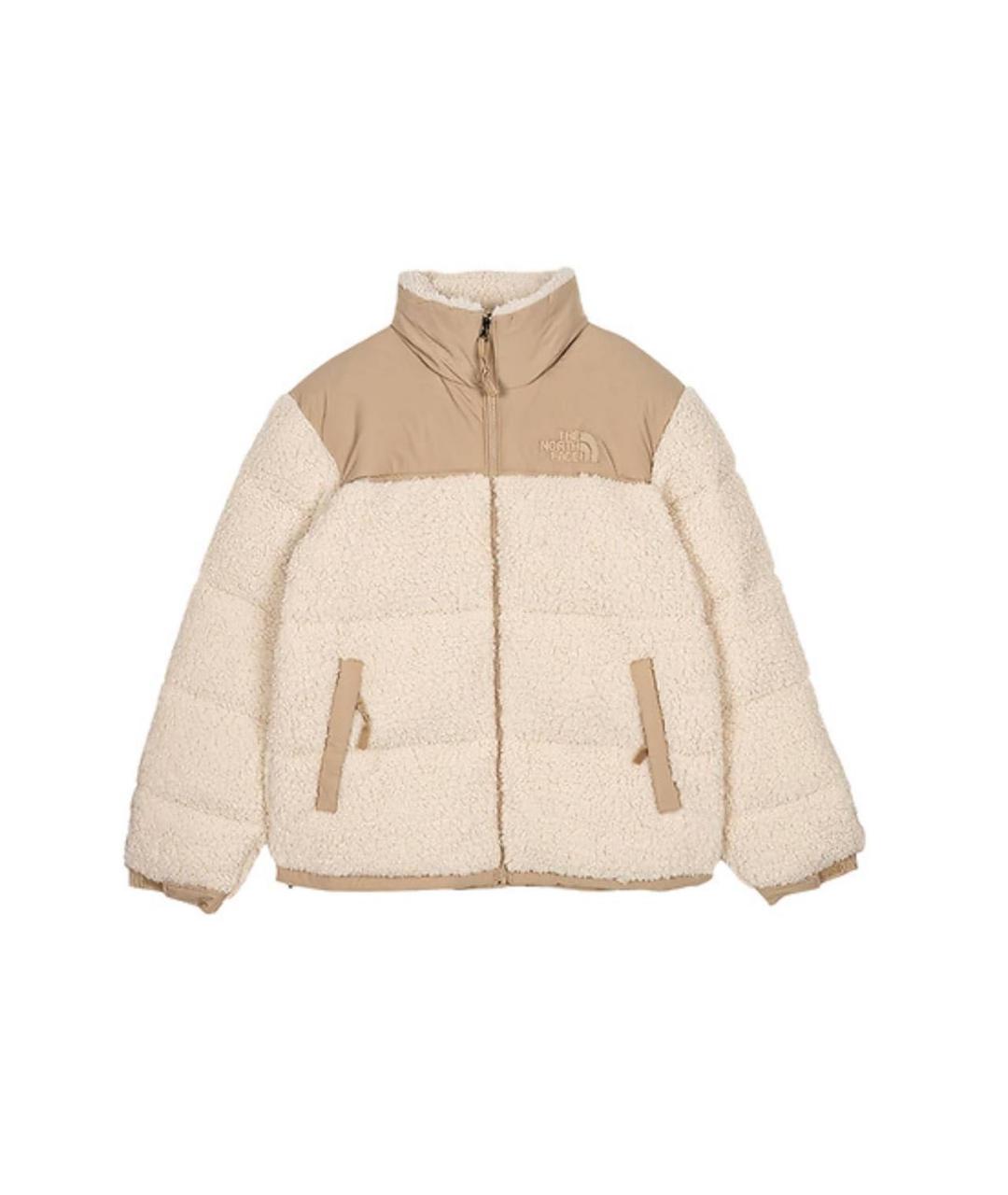 THE NORTH FACE Бежевый меховой пуховик, фото 4