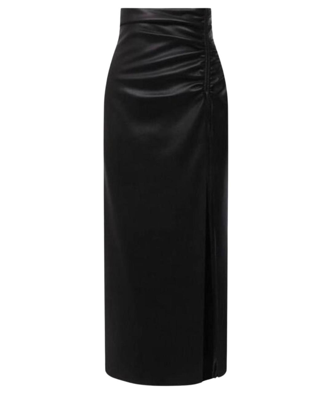 NANUSHKA Черная кожаная юбка миди, фото 1