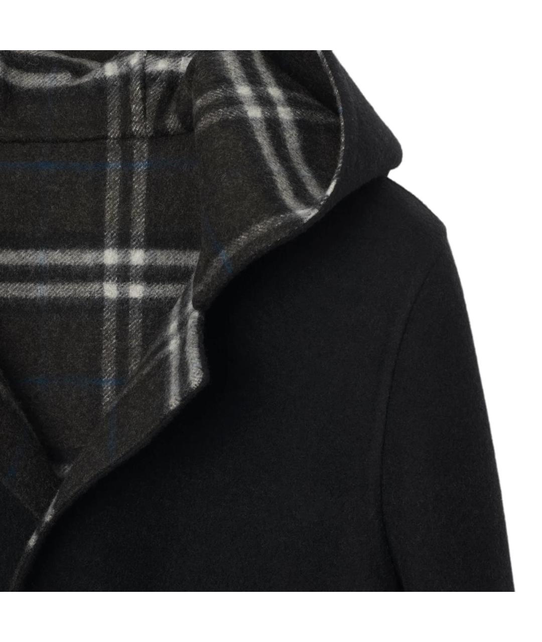 BURBERRY Черное шерстяное пальто, фото 3