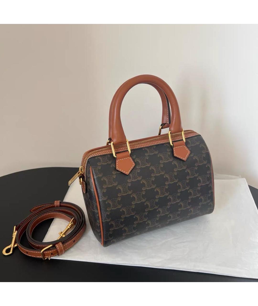 CELINE Коричневая кожаная сумка через плечо, фото 8