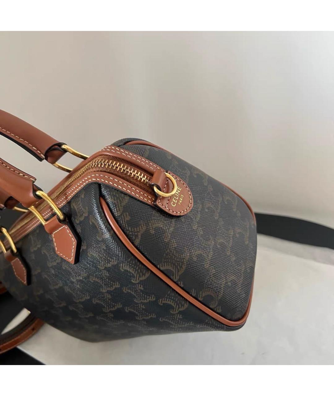 CELINE Коричневая кожаная сумка через плечо, фото 4