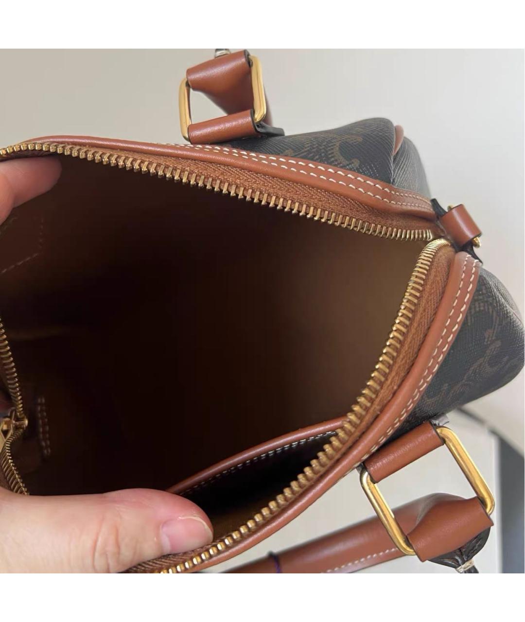 CELINE Коричневая кожаная сумка через плечо, фото 7