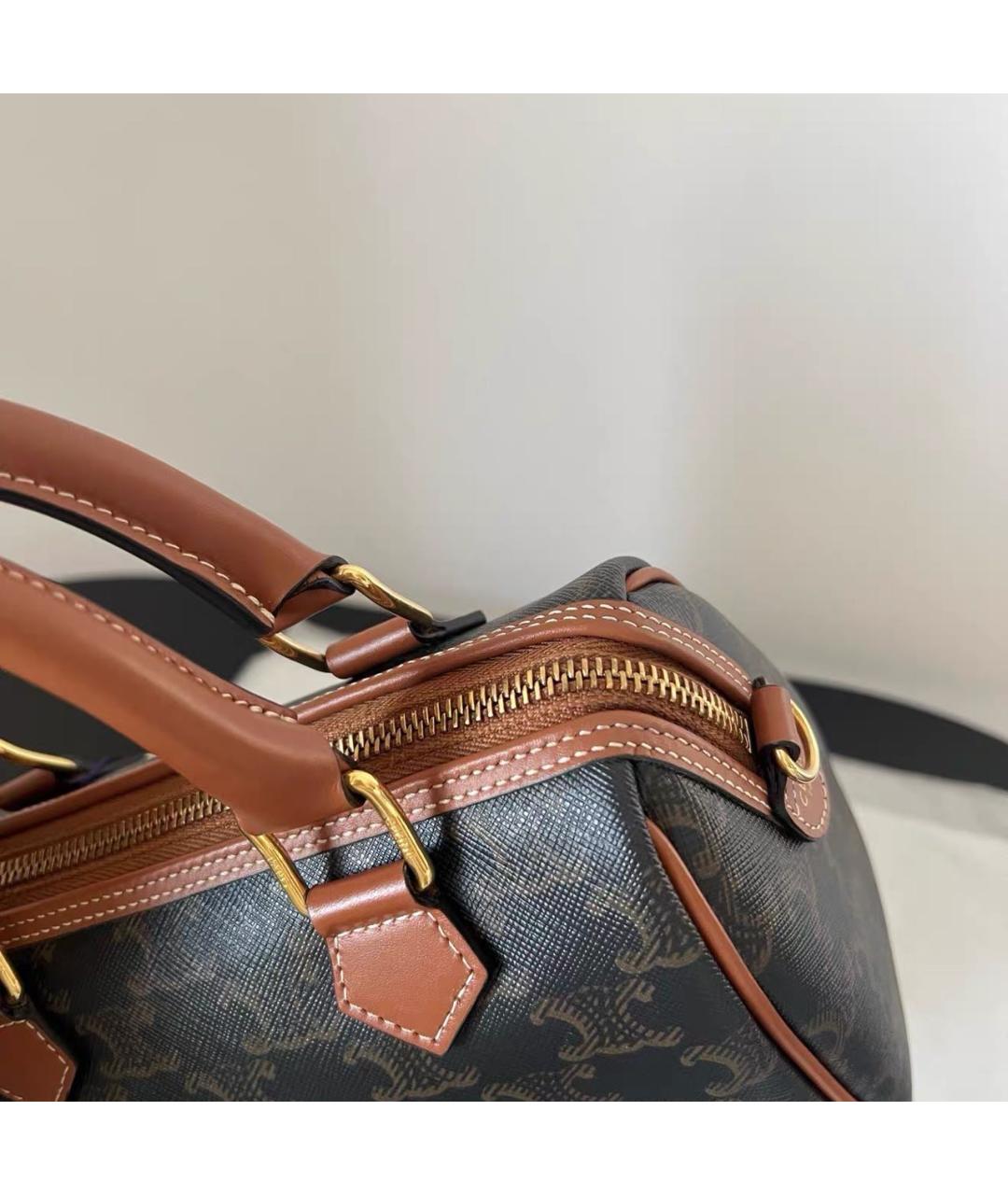 CELINE Коричневая кожаная сумка через плечо, фото 2