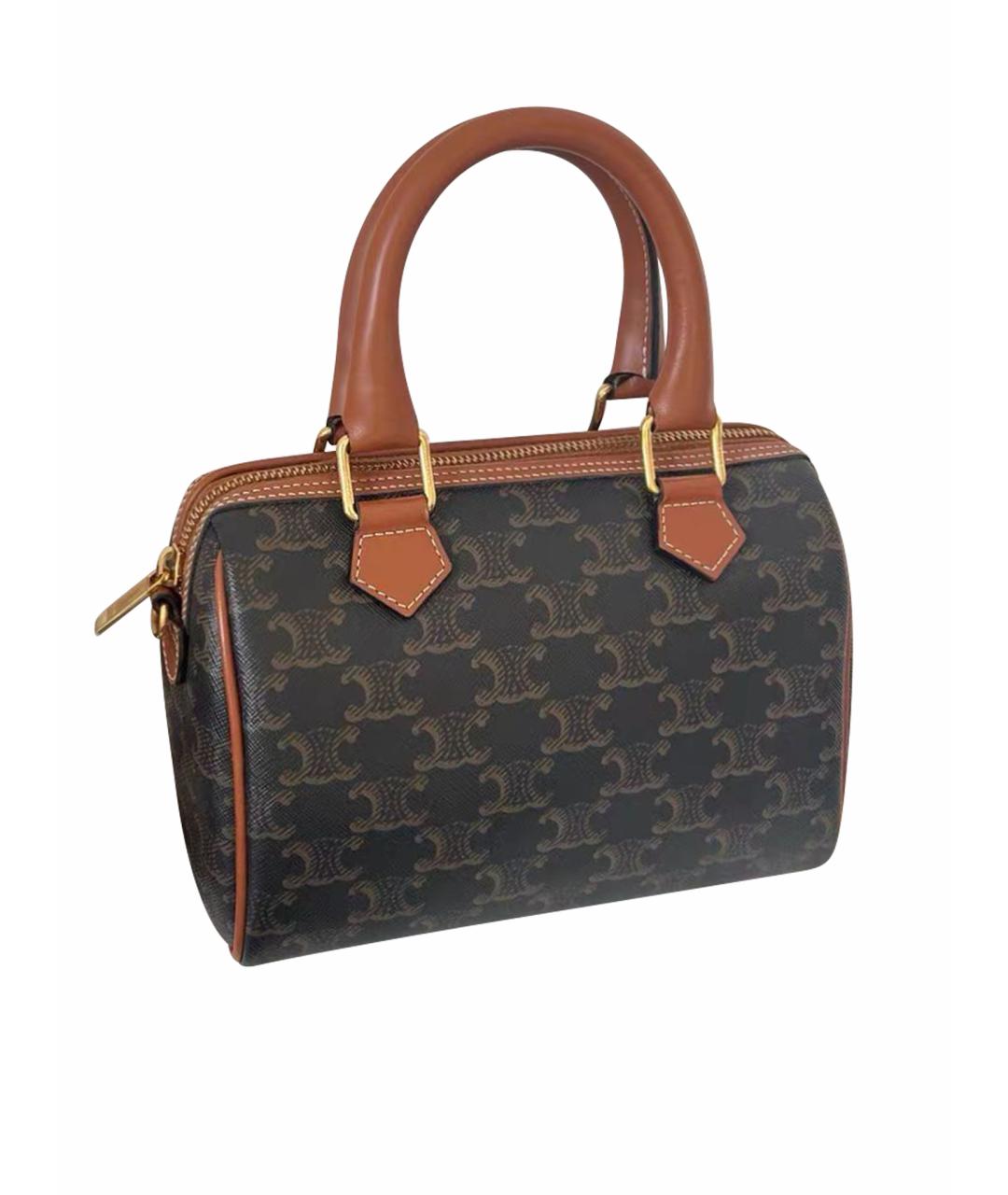 CELINE Коричневая кожаная сумка через плечо, фото 1