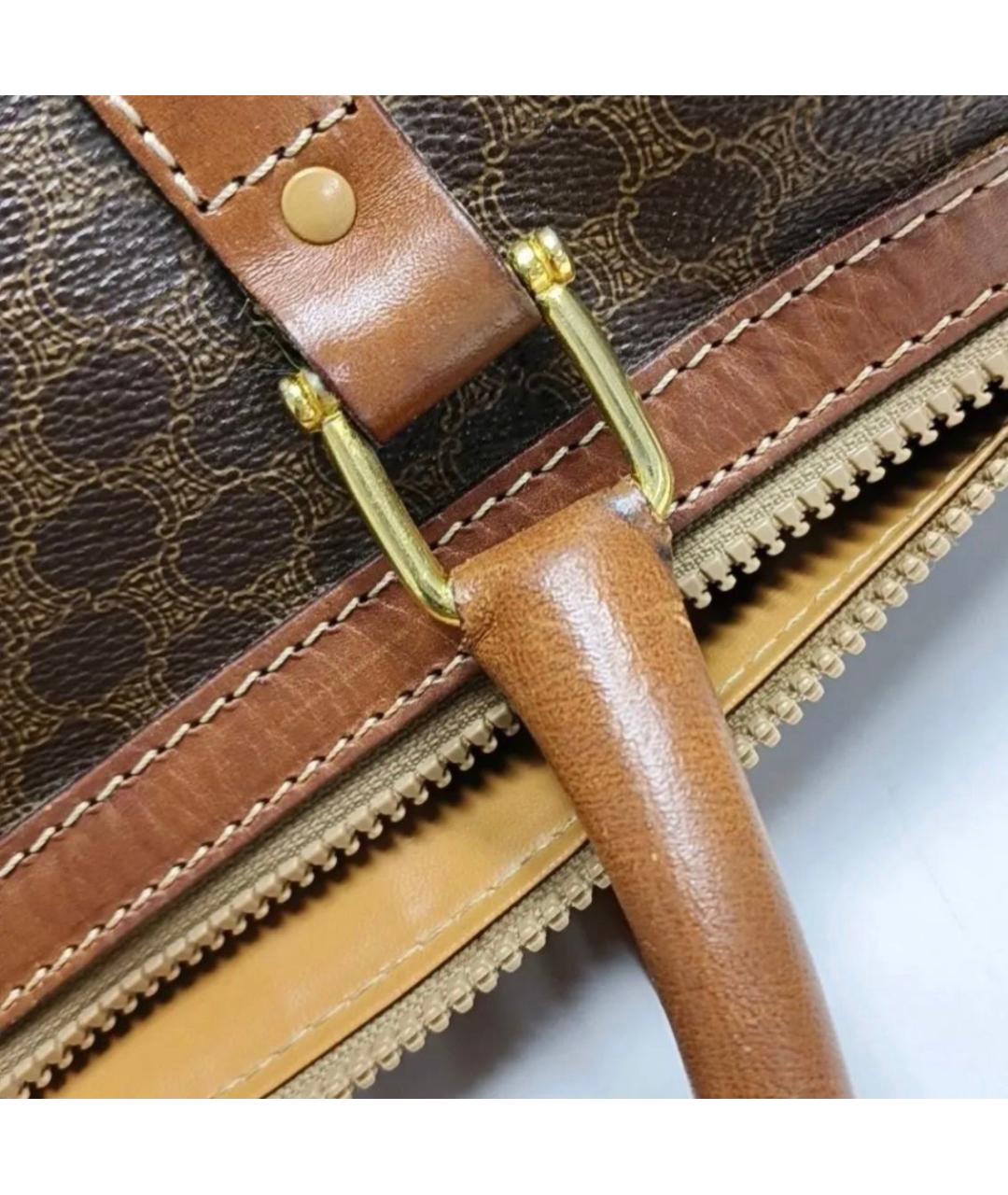 CELINE Коричневая сумка с короткими ручками, фото 7