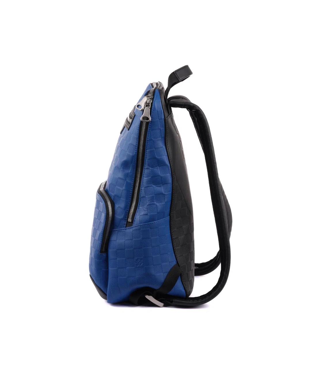 LOUIS VUITTON Синий кожаный рюкзак, фото 4