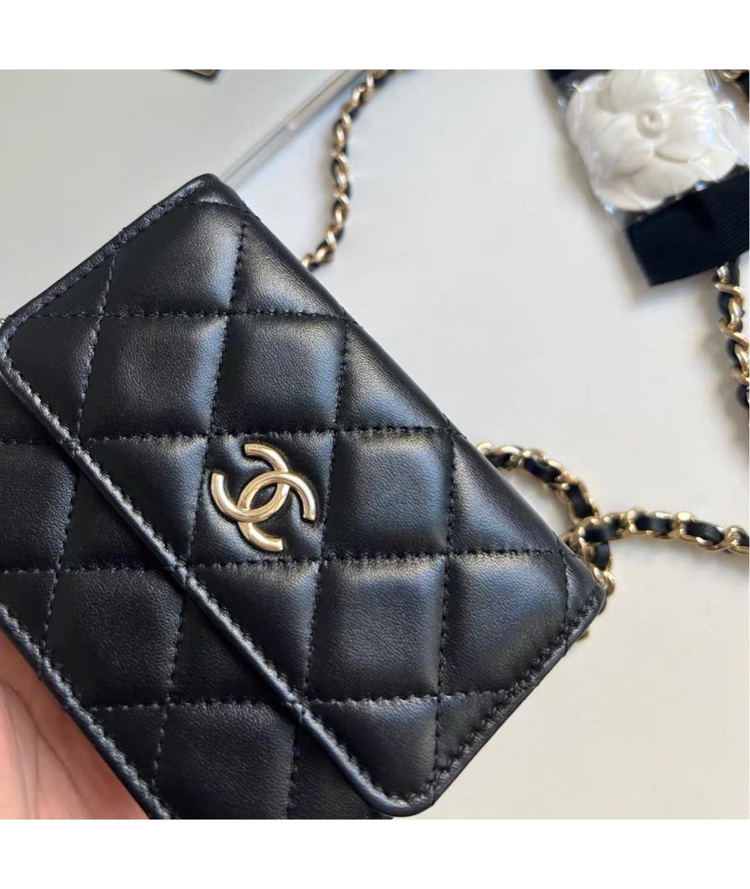 CHANEL Черная кожаная сумка через плечо, фото 3