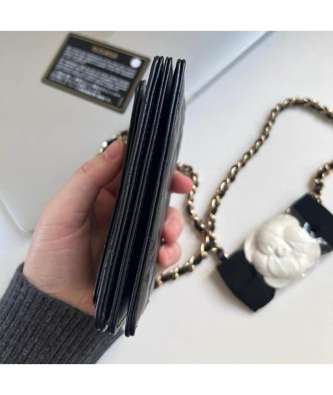 CHANEL Черная кожаная сумка через плечо, фото 5