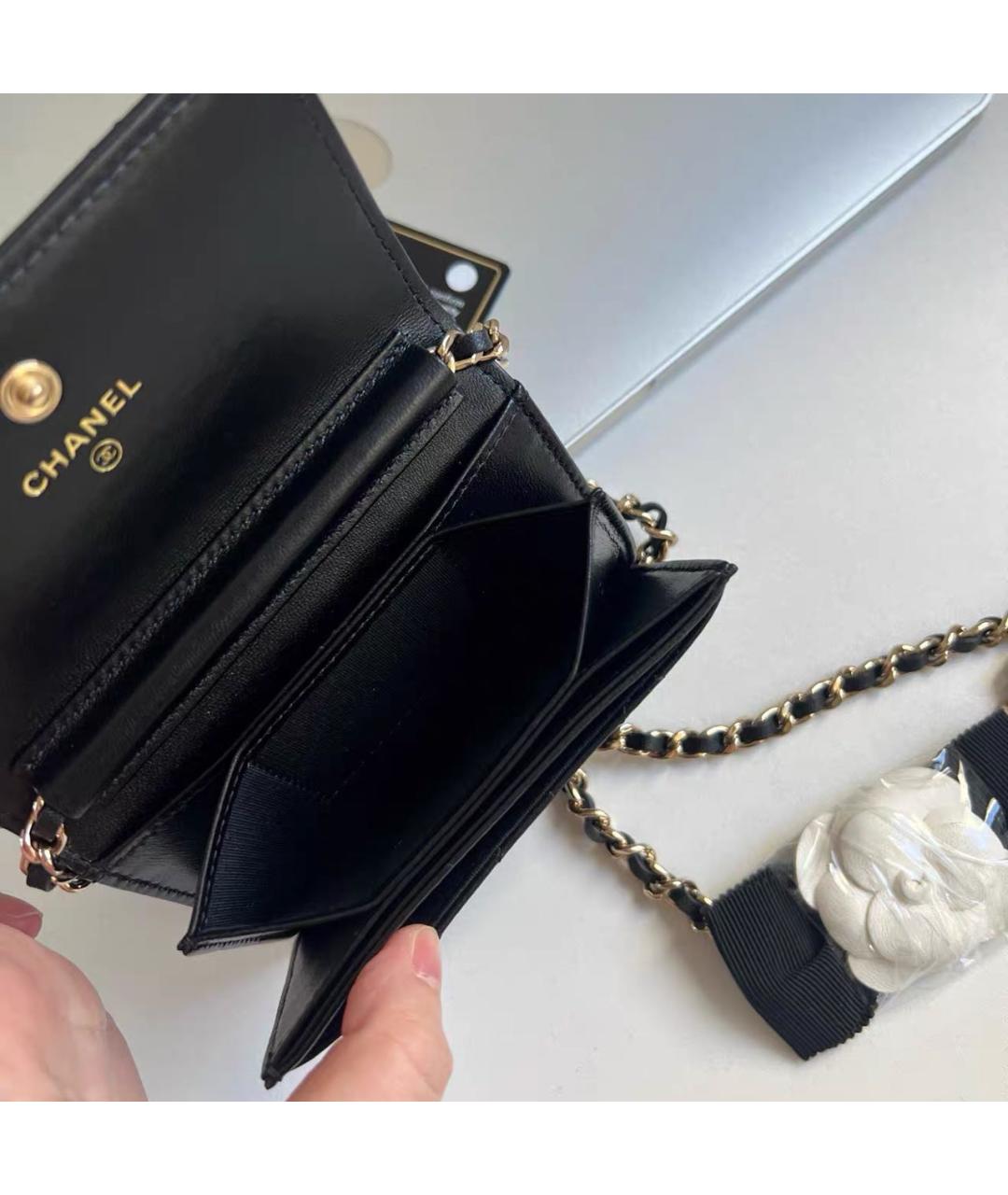CHANEL Черная кожаная сумка через плечо, фото 7