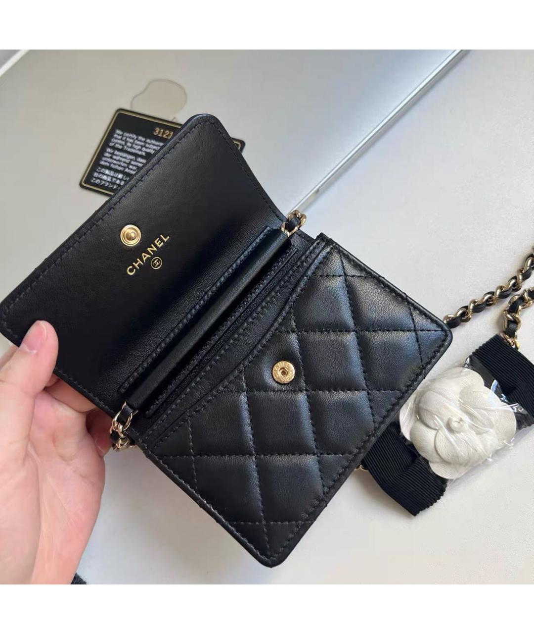 CHANEL Черная кожаная сумка через плечо, фото 6