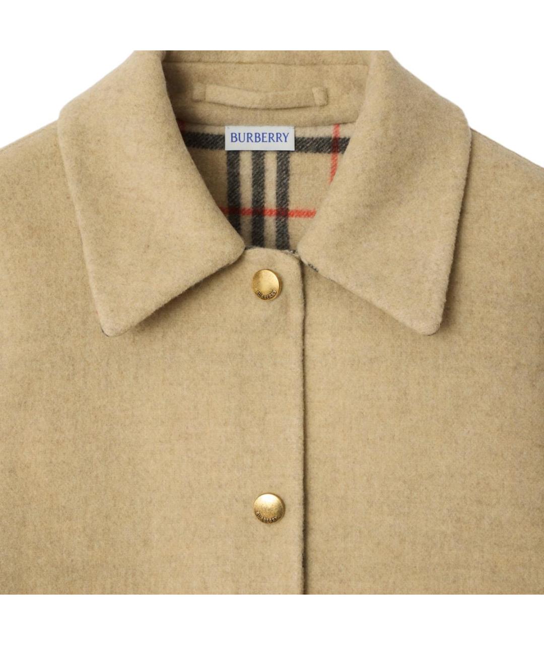 BURBERRY Бежевое шерстяное пальто, фото 3
