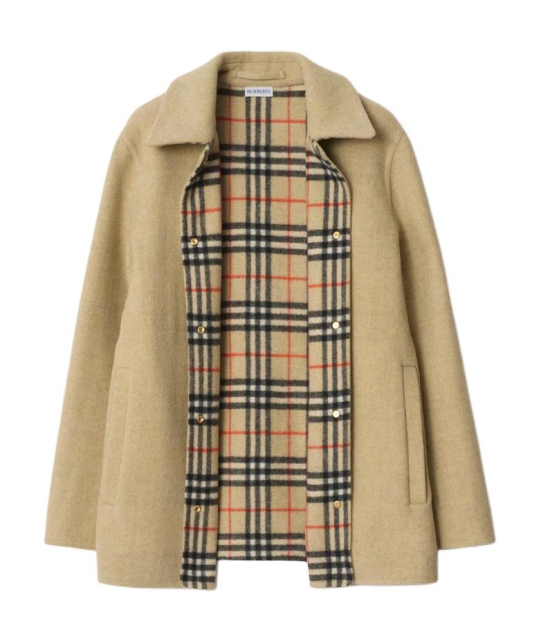 BURBERRY Бежевое шерстяное пальто, фото 2
