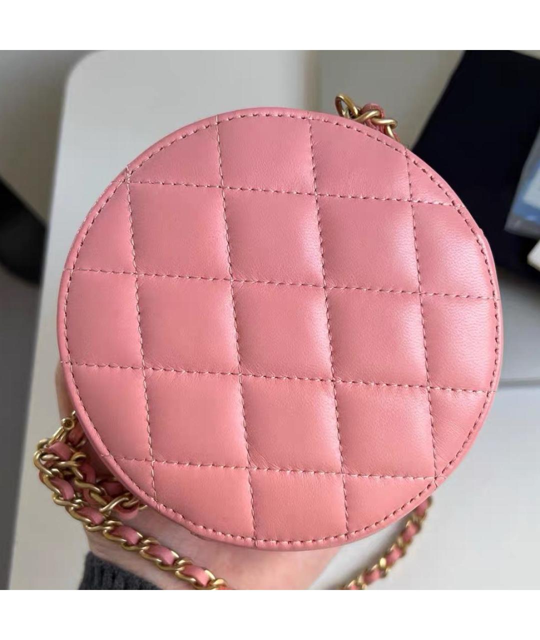 CHANEL Розовая кожаная сумка через плечо, фото 6