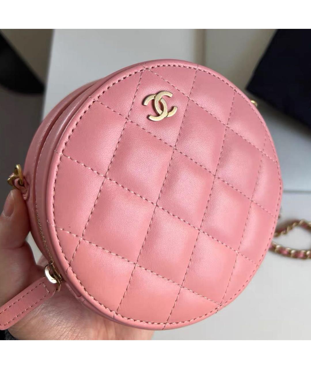 CHANEL Розовая кожаная сумка через плечо, фото 3