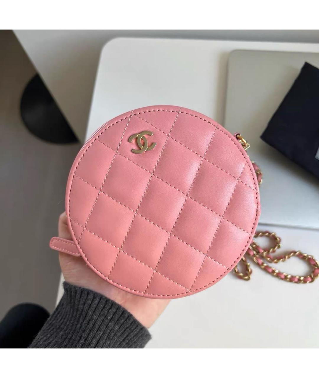 CHANEL Розовая кожаная сумка через плечо, фото 2