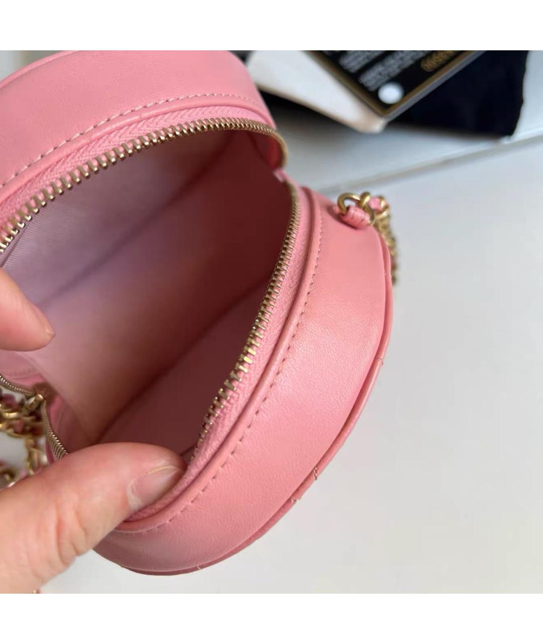 CHANEL Розовая кожаная сумка через плечо, фото 7