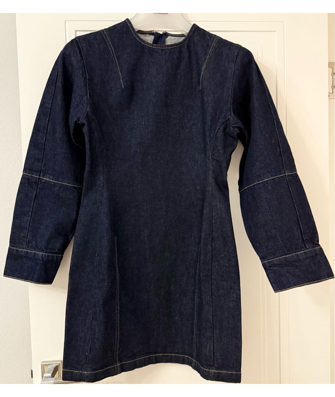 CALVIN KLEIN Темно-синее деним повседневное платье, фото 5