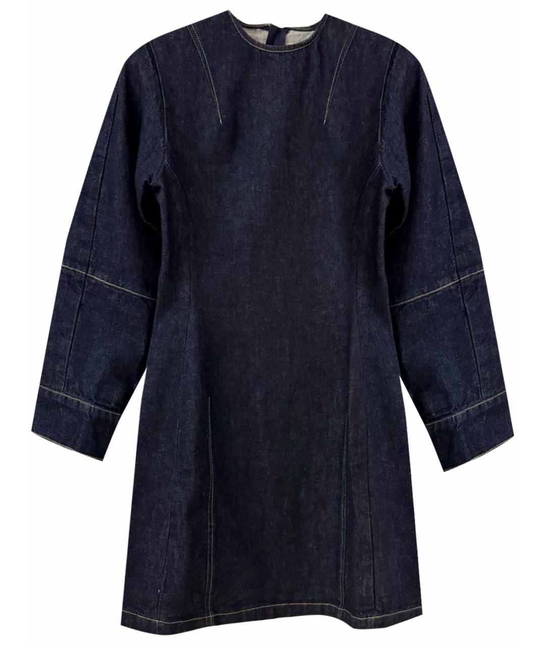 CALVIN KLEIN Темно-синее деним повседневное платье, фото 1