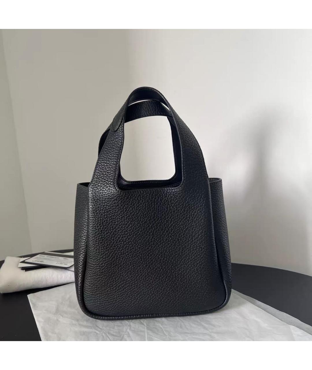 PRADA Черная кожаная сумка с короткими ручками, фото 4