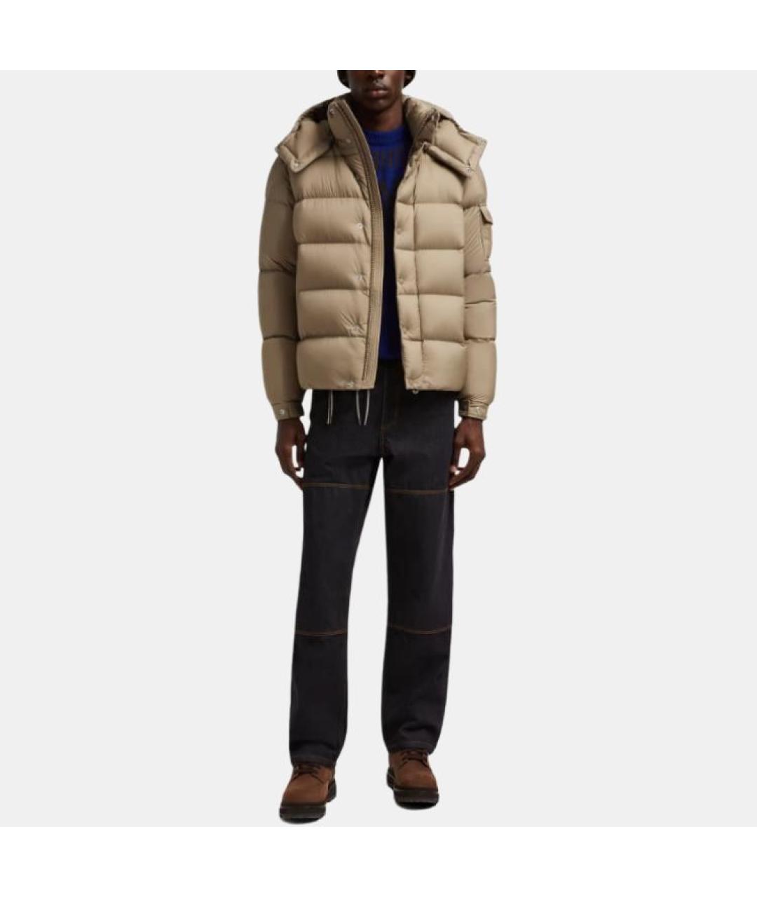 MONCLER Коричневый пуховик, фото 4