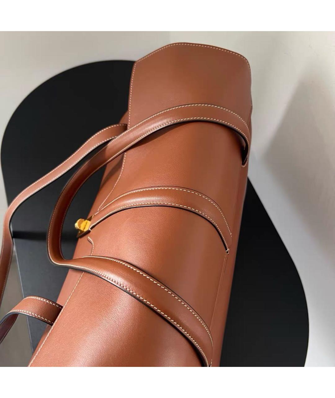 CELINE Коричневая кожаная сумка тоут, фото 6