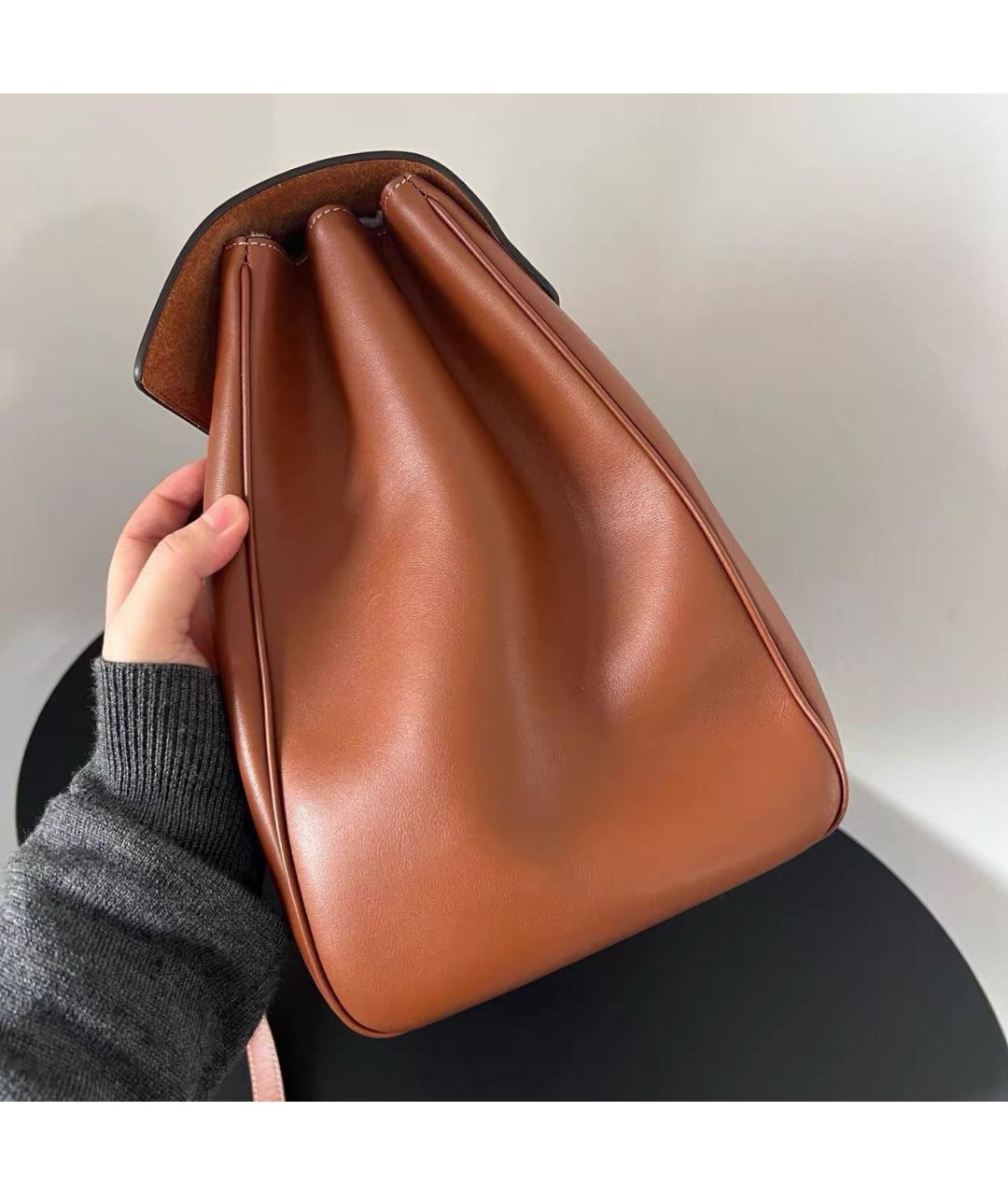 CELINE Коричневая кожаная сумка тоут, фото 4