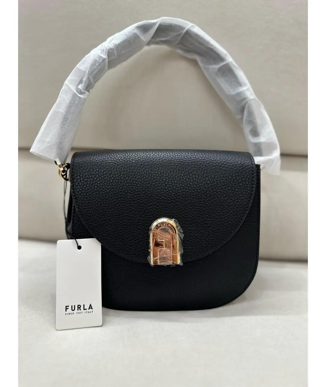 FURLA Черная кожаная сумка через плечо, фото 4