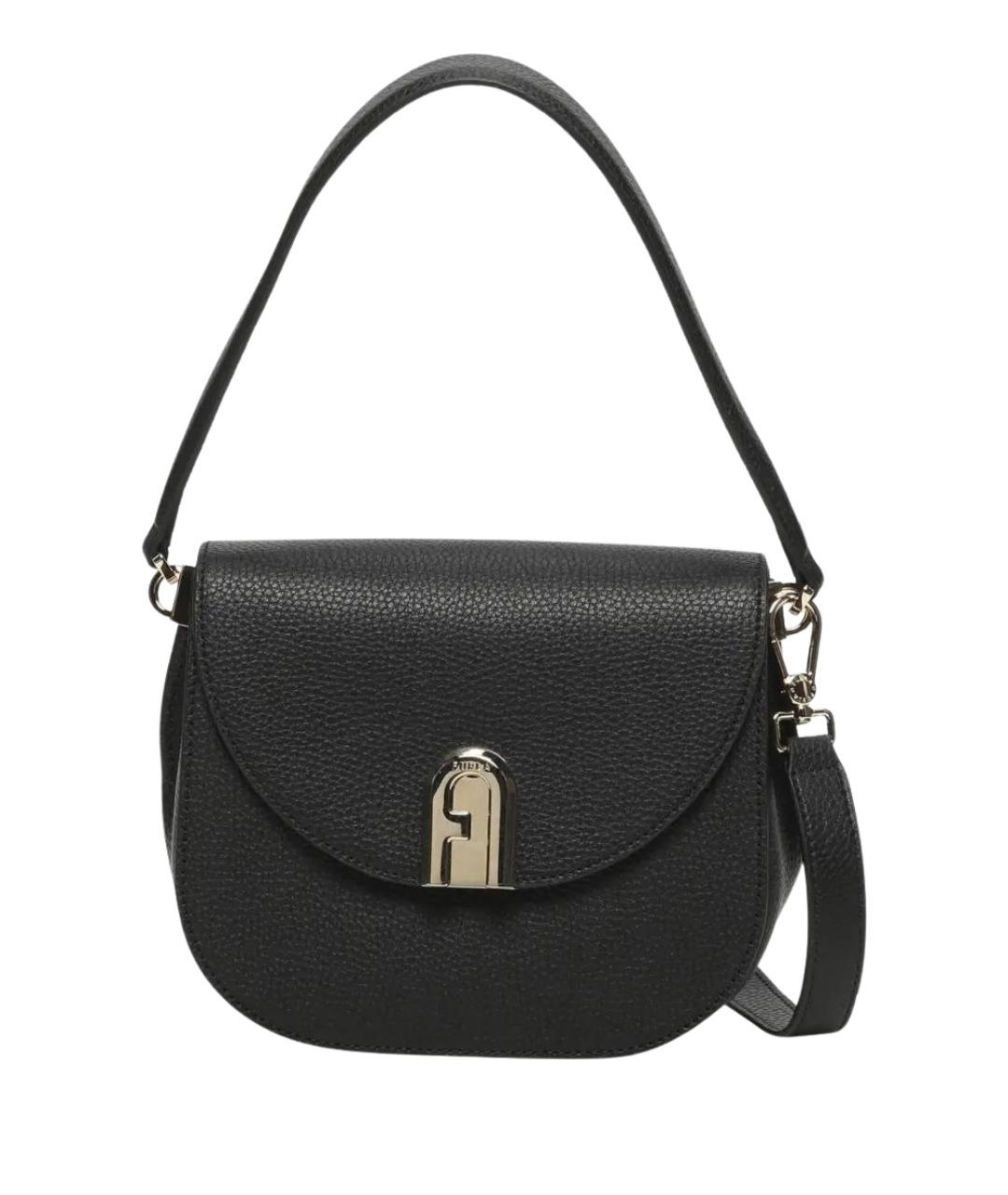 FURLA Черная кожаная сумка через плечо, фото 1