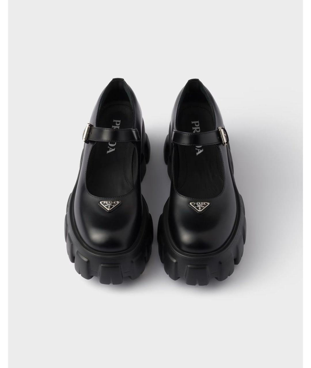 PRADA Черные кожаные туфли, фото 4