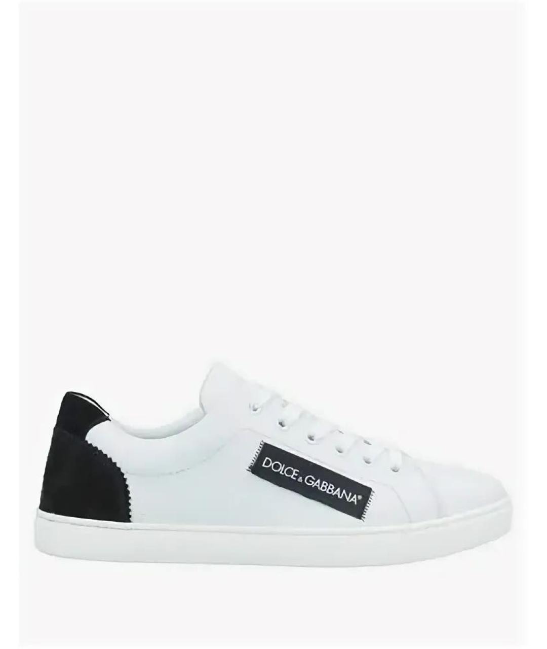 DOLCE&GABBANA Белые кожаные кеды, фото 5