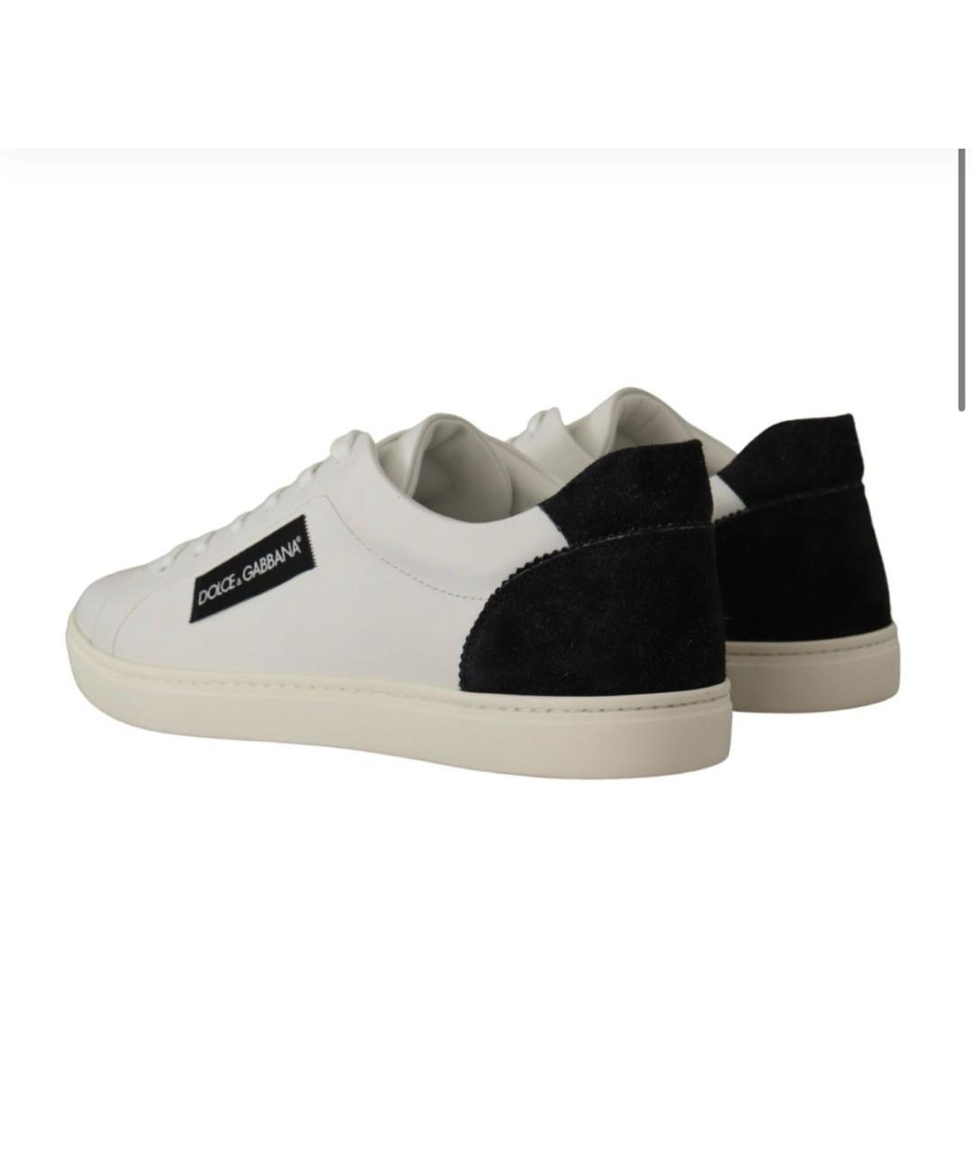 DOLCE&GABBANA Белые кожаные кеды, фото 3