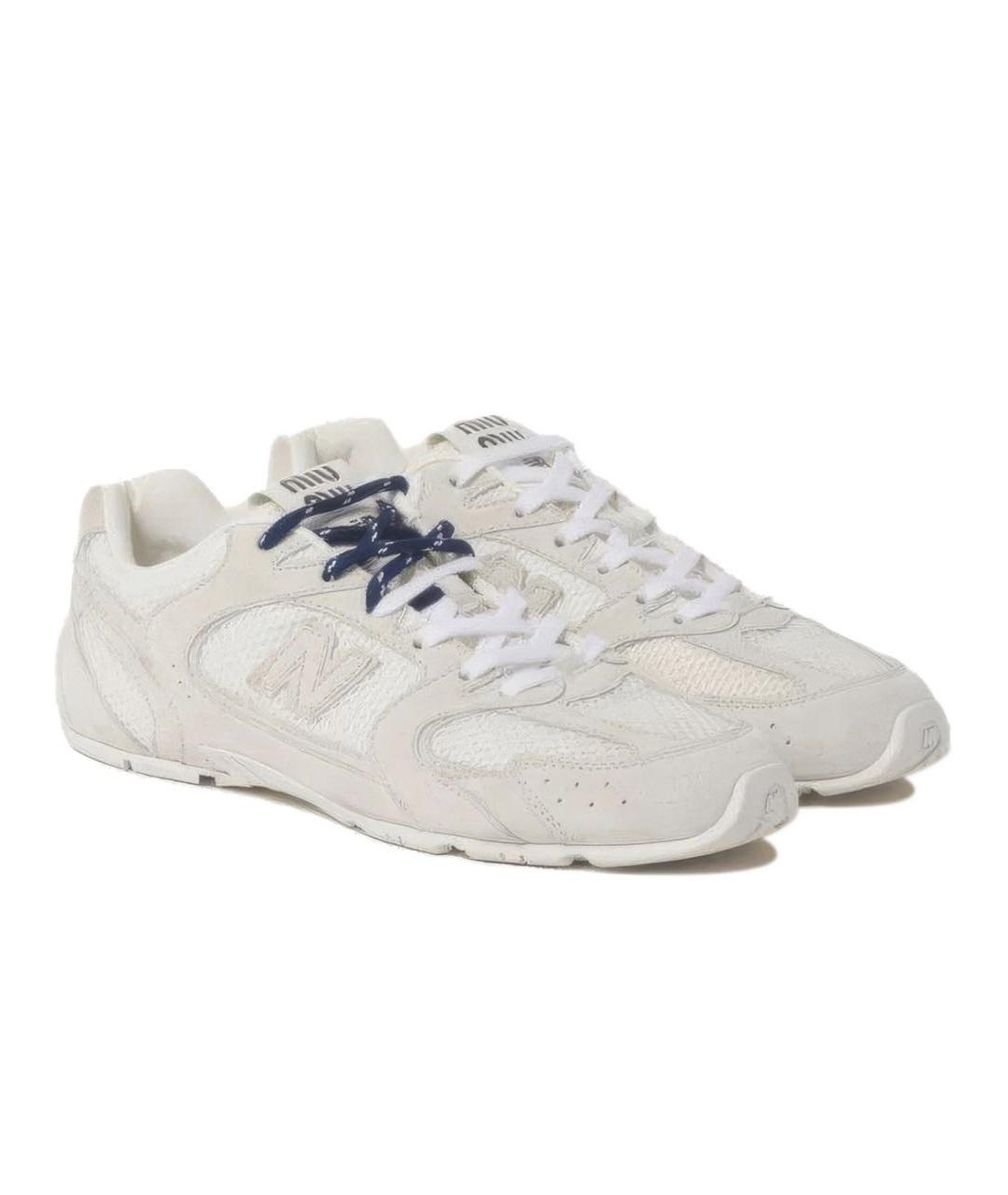 MIU MIU Белые замшевые кроссовки, фото 2