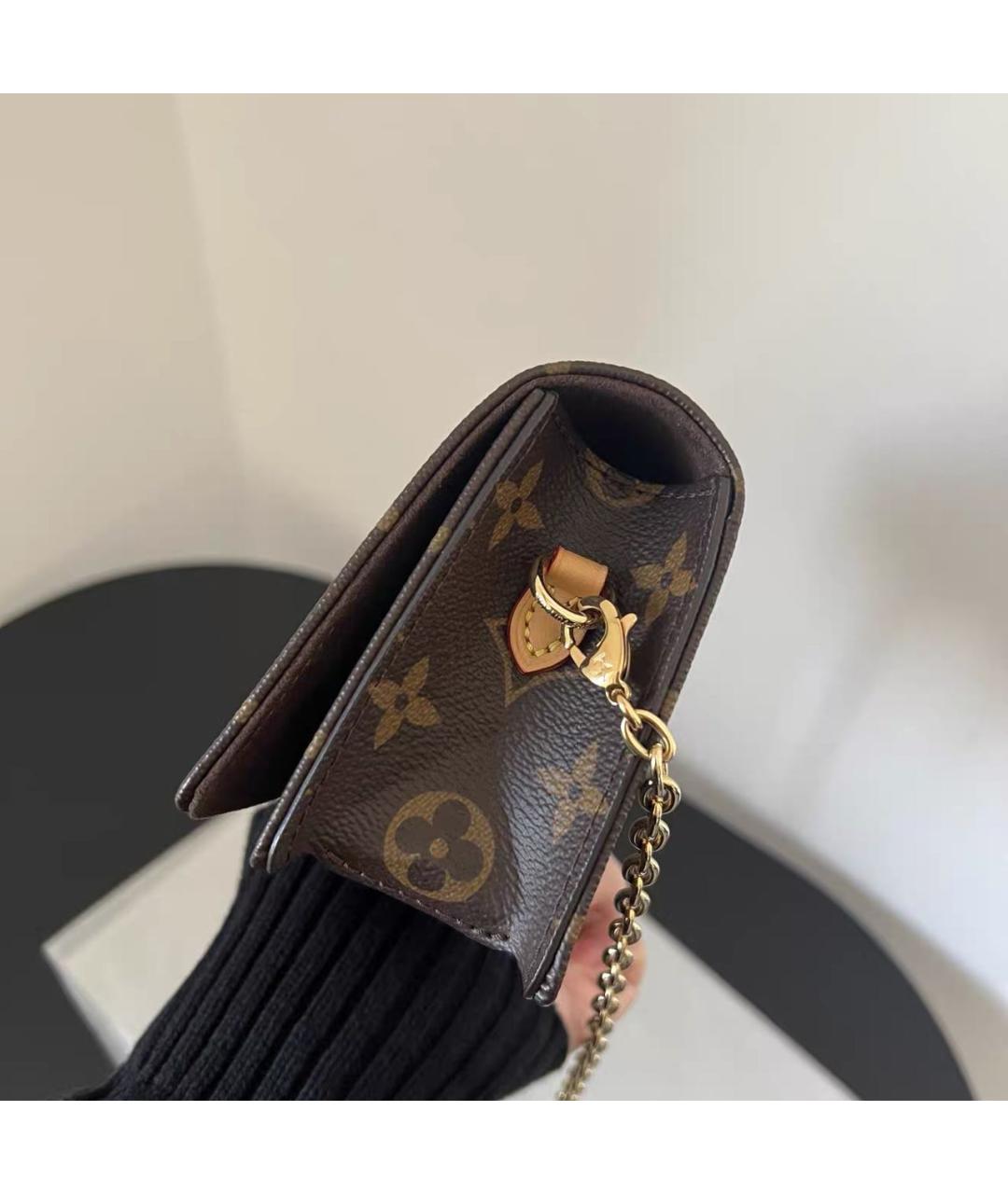 LOUIS VUITTON Коричневая кожаная сумка через плечо, фото 3