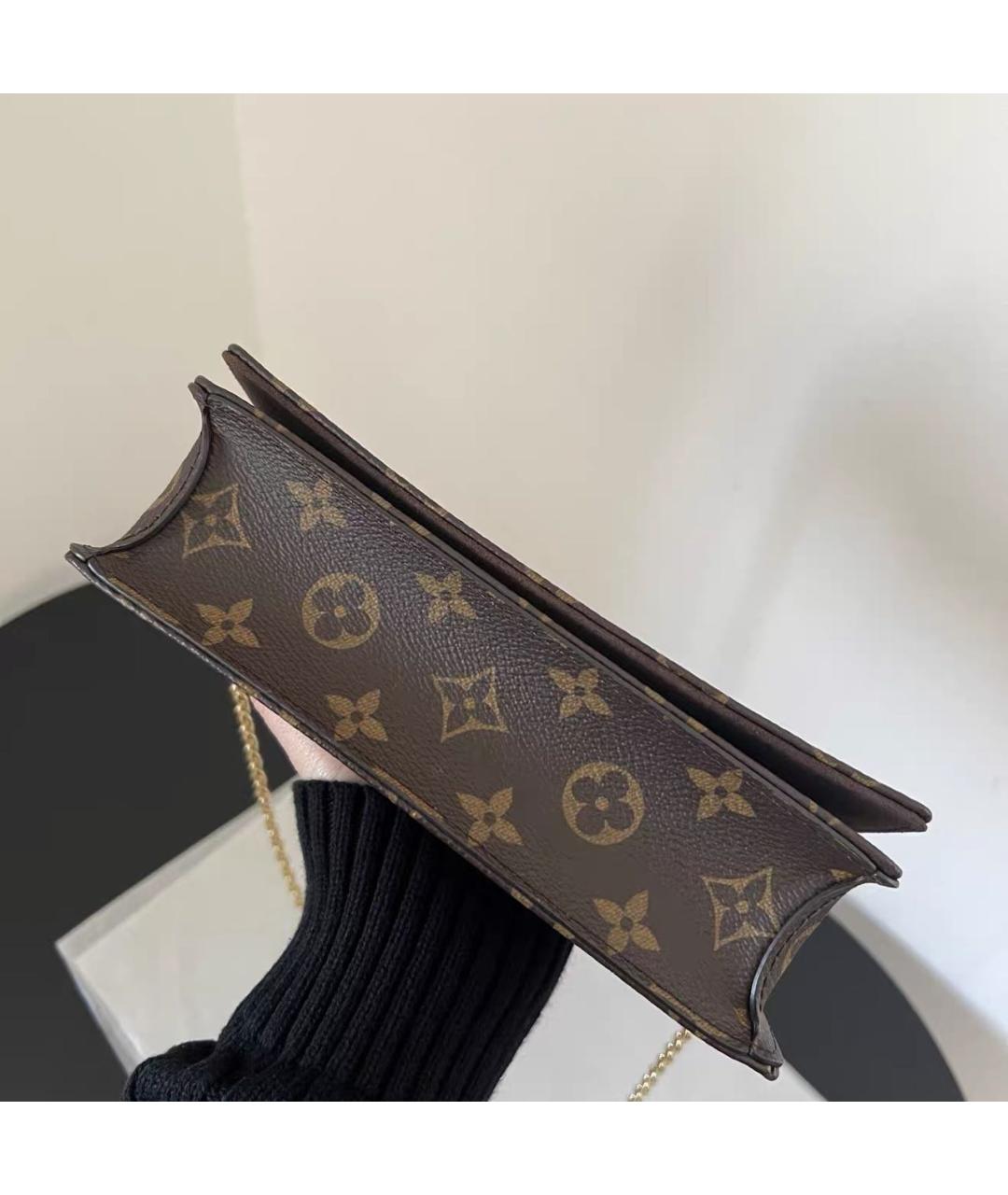 LOUIS VUITTON Коричневая кожаная сумка через плечо, фото 4