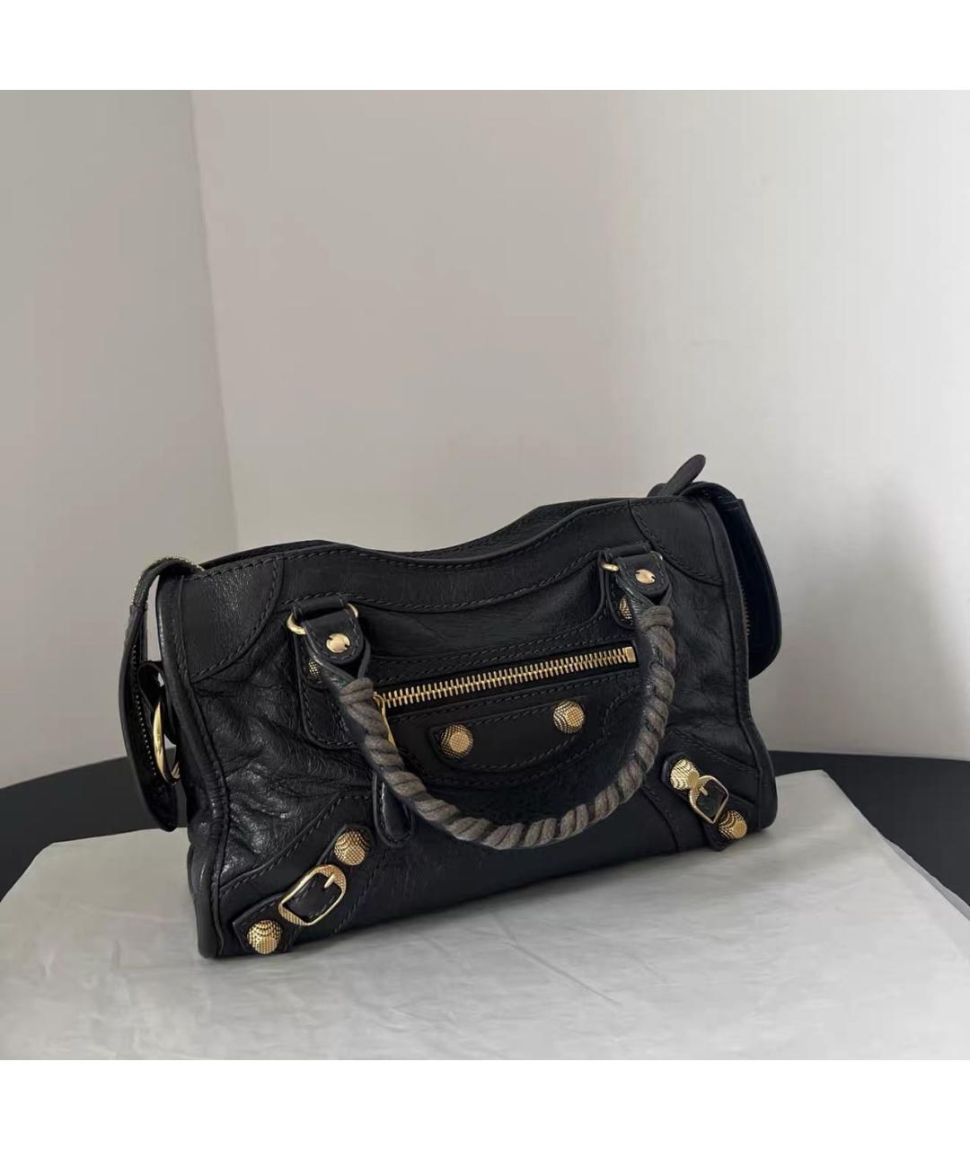 BALENCIAGA Черная кожаная сумка с короткими ручками, фото 9