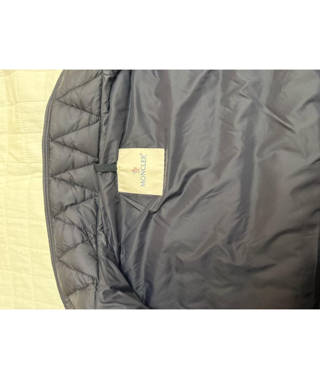 MONCLER Темно-синий полиэстеровый жилет, фото 3