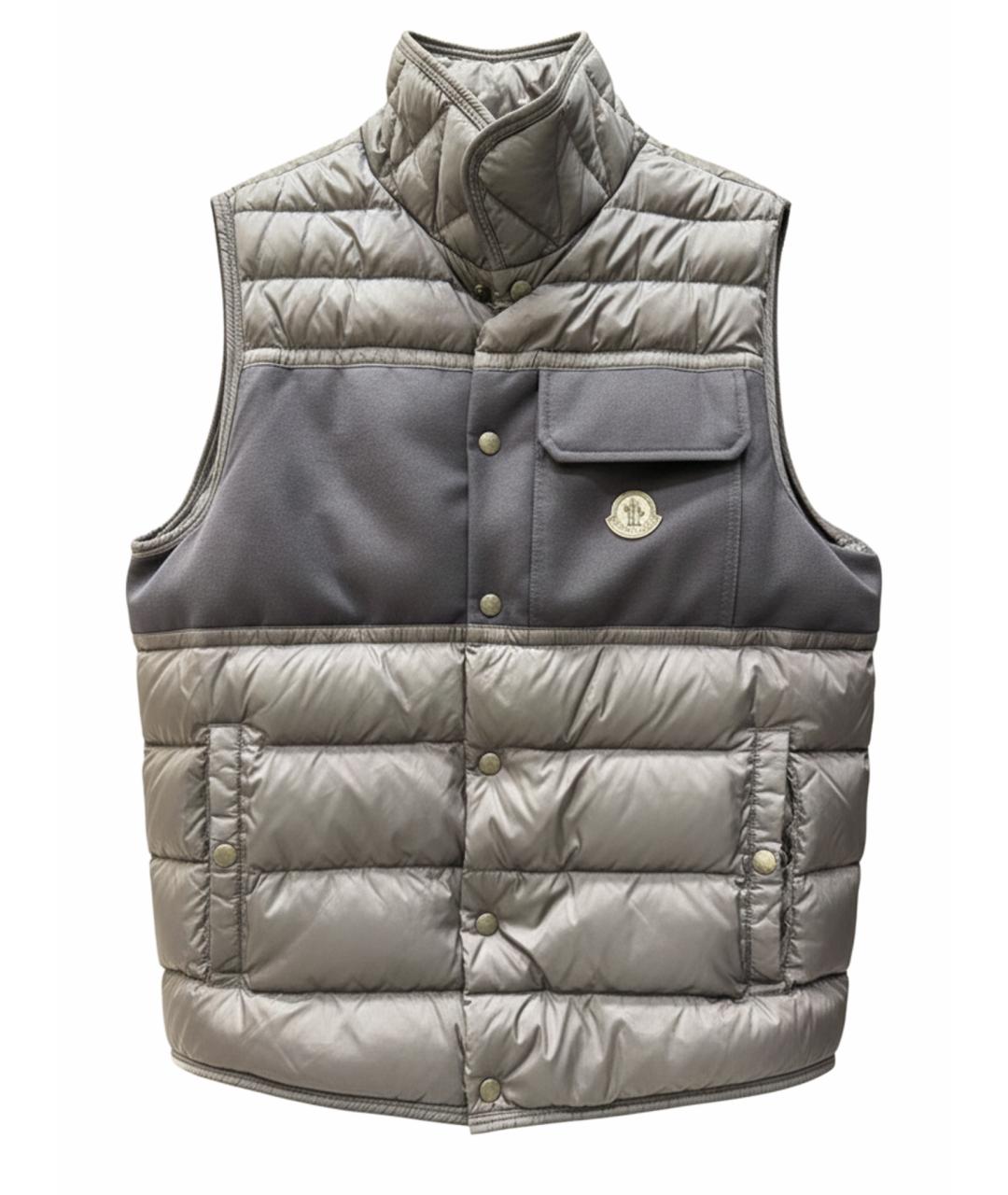 MONCLER Темно-синий полиэстеровый жилет, фото 1