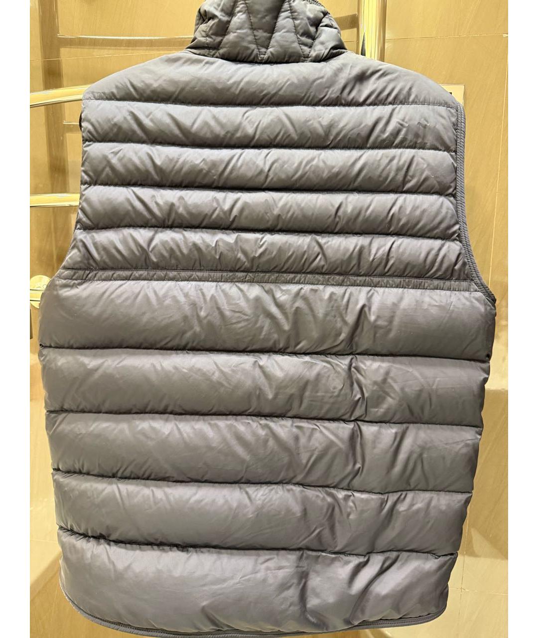 MONCLER Темно-синий полиэстеровый жилет, фото 2