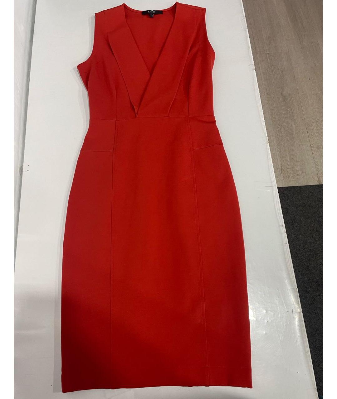 GUCCI Красное шерстяное вечернее платье, фото 8