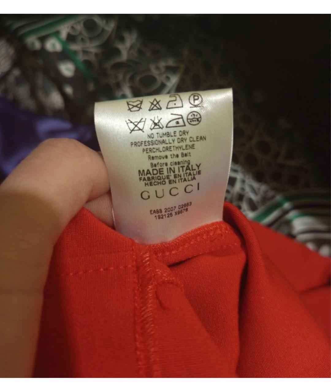 GUCCI Красное шерстяное вечернее платье, фото 4
