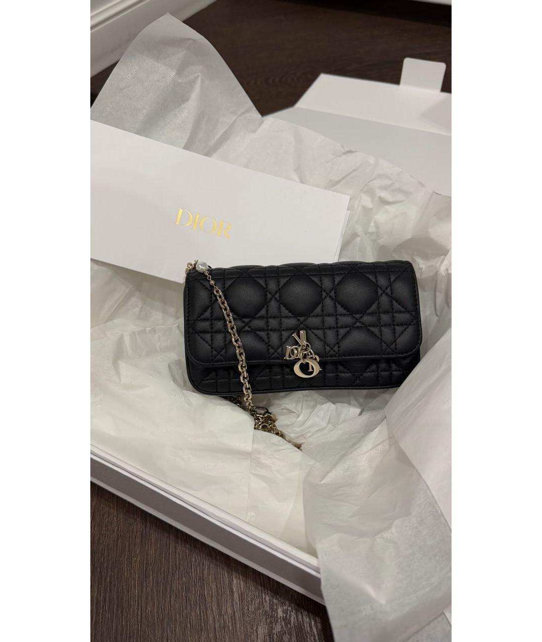 CHRISTIAN DIOR Черная кожаная сумка через плечо, фото 2