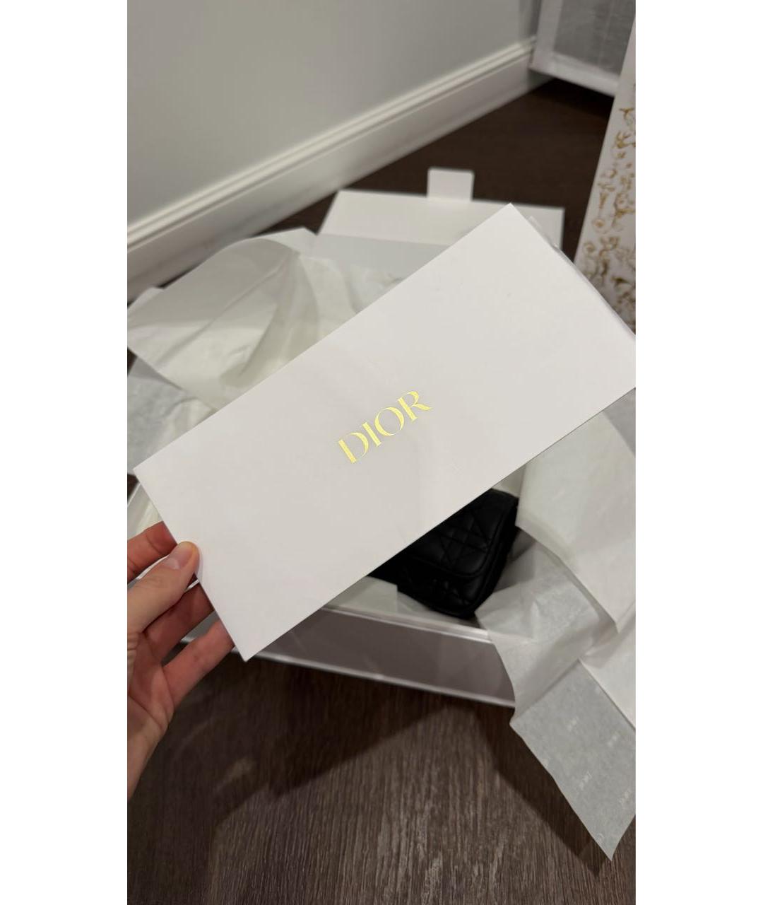 CHRISTIAN DIOR Черная кожаная сумка через плечо, фото 5